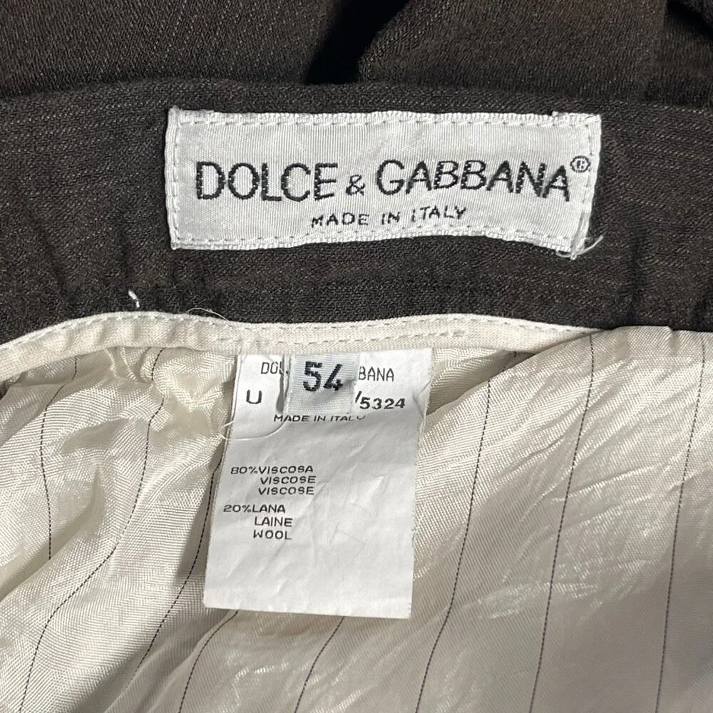 Dolce & Gabbana Men’s Dress Pants Size 54 Brown Wool Blend Made in Italy - Picture 4 of 9